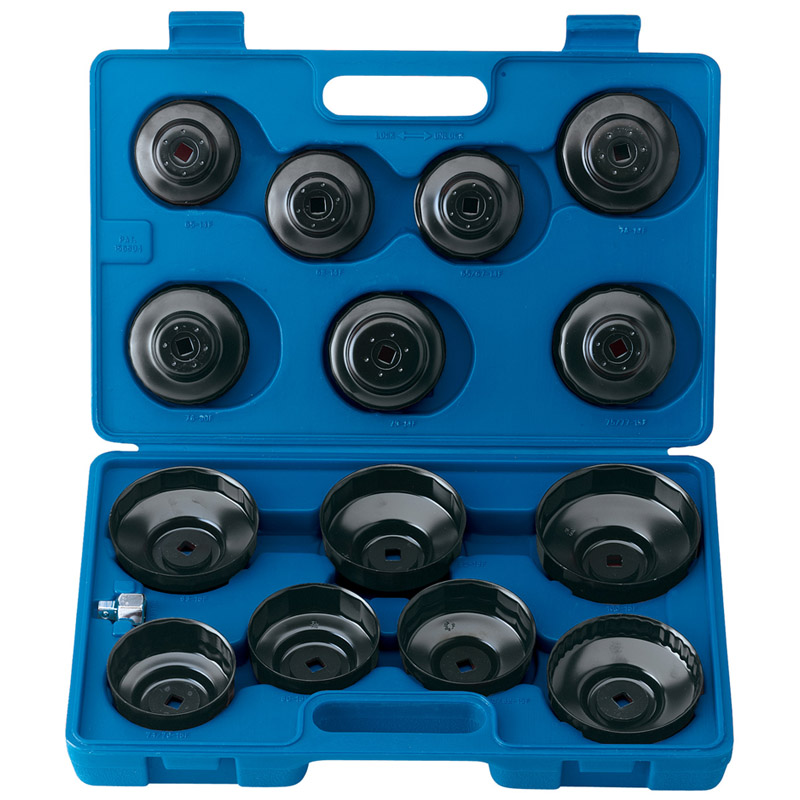 Oil Filter Cup Socket Set, 3/8″ Sq. Dr. (15 Piece) SAFTEC