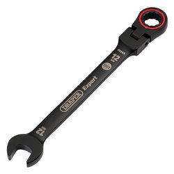 Draper Expert HI-TORQ® Metric Flexible Head Ratchet Combination Spanner, 12mm, Black