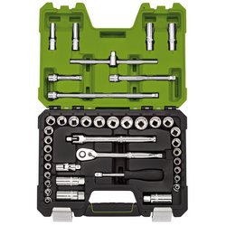 Draper Expert MM/AF Combined Socket Set, 3/8" Sq. Dr., Green (41 Piece)