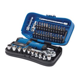 Draper Expert Socket and Bit Set, 1/4" Sq. Dr. (39 Piece)