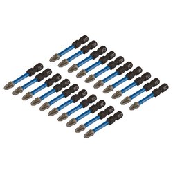 Draper Expert PZ-Type Impact Screwdriver Bits, No.2 x 50mm, 1/4" Hex (Pack of 20)