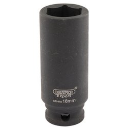 Draper HI-TORQ® 6 Point Deep Impact Socket, 3/8" Sq. Dr., 18mm