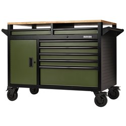 BUNKER® 14 Drawer Multi-Functional Workbench Roller Tool Cabinet, 48", Green