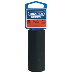 Draper HI-TORQ® Deep Impact Socket, 1/2" Sq. Dr., 24mm