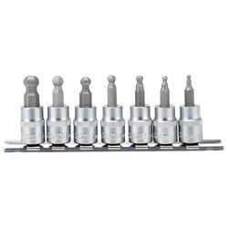 Draper Expert Ball-end Hex. Socket Bit Set, 3/8" Sq. Dr., 48mm (7 Piece)