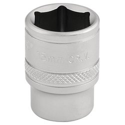 Draper Expert 6 Point Metric Socket, 3/8" Sq. Dr., 15mm