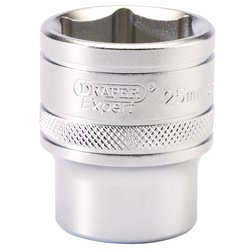 Draper Expert 6 Point Metric Socket, 1/2" Sq. Dr., 25mm