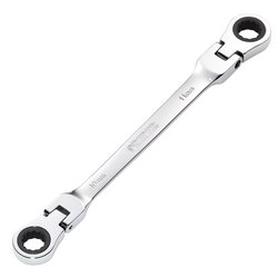 Draper HI-TORQ® Metric Flexible Head Double Ring Ratchet Spanner, 10 x 11mm