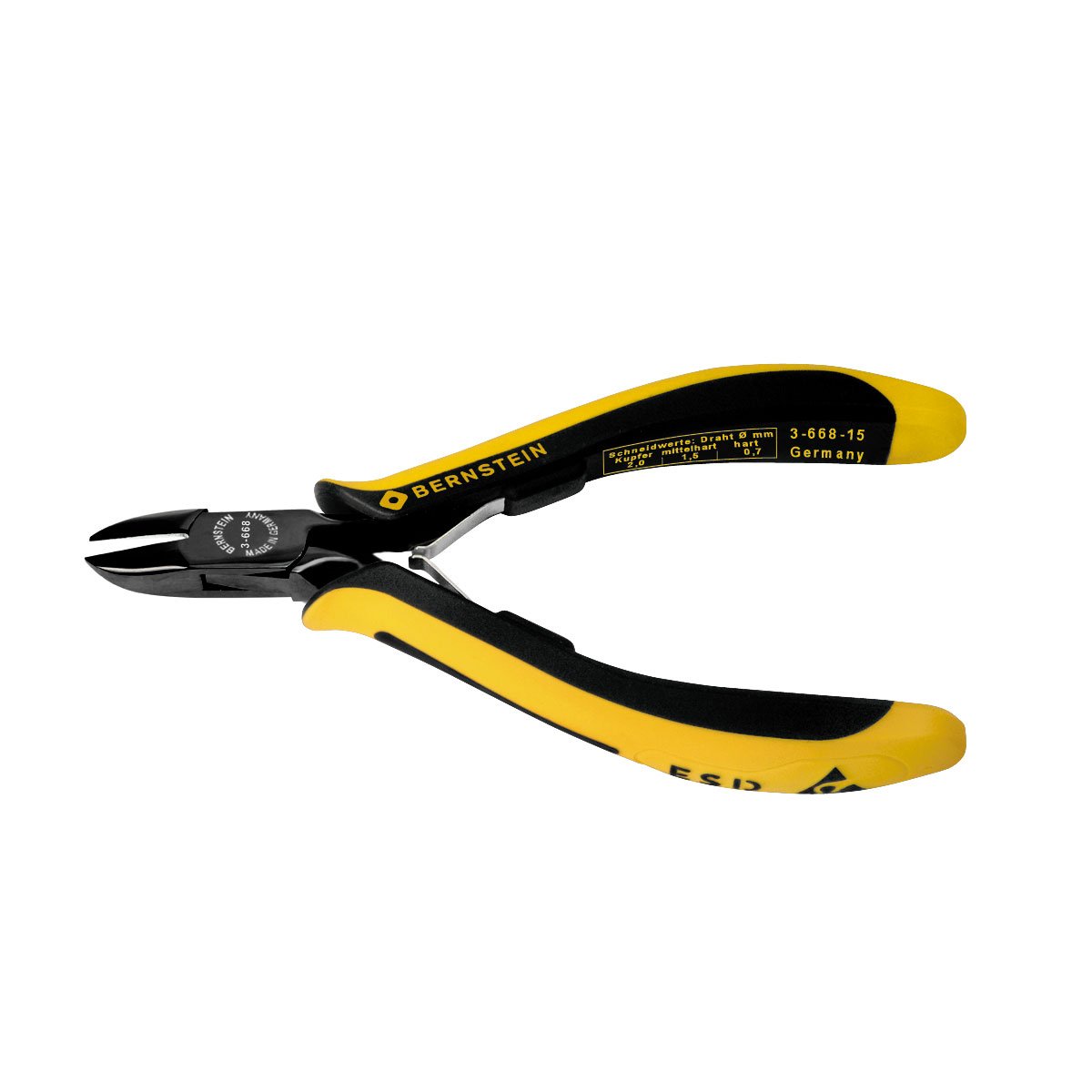 ESD side cutters EUROline dissipative 135 mm semi flush