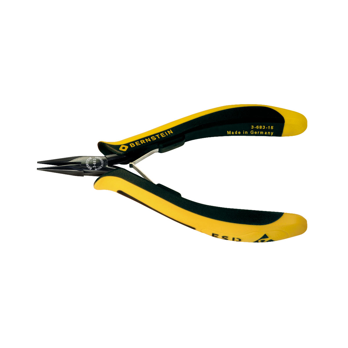 ESD snipe nose pliers EUROline dissipative 130 mm smooth gripping jaws
