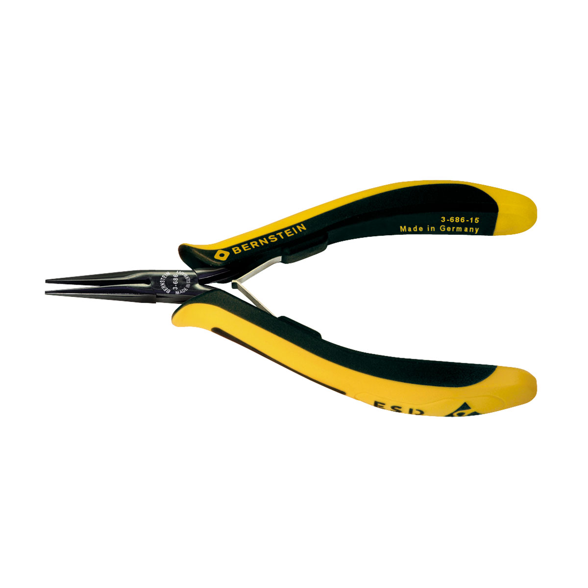 ESD snipe nose pliers EUROline dissipative 140 mm serrated jaws