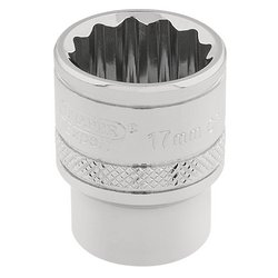 Draper Expert HI-TORQ® 12 Point Socket, 3/8" Sq. Dr., 17mm