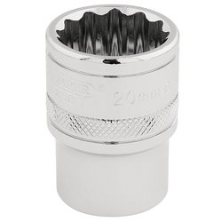 Draper Expert HI-TORQ® 12 Point Socket, 1/2" Sq. Dr., 20mm