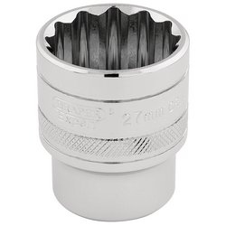 Draper Expert HI-TORQ® 12 Point Socket, 1/2" Sq. Dr., 27mm