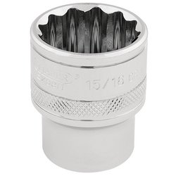 Draper Expert HI-TORQ® 12 Point Socket, 1/2" Sq. Dr., 15/16"