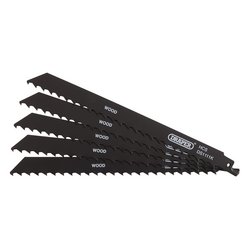 Reciprocating Saw Blades for Wood and Plastic Cutting, 225mm, 3tpi (Pack of 5)