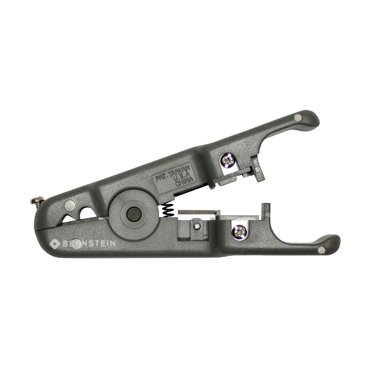 Stripping tool with adjustable knives