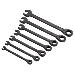 Draper HI-TORQ® Metric Ratcheting Combination Spanner Set, Black (7 Piece)