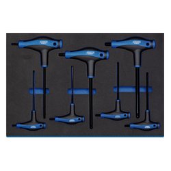 Draper Expert T' Handle Ball End Hexagon Key Set in 3/4 Drawer Eva Insert Tray (7 Piece)