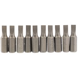 Plain Slot Insert Bit, 4.5mm, 1/4" Hex, 25mm Long (Pack of 10)