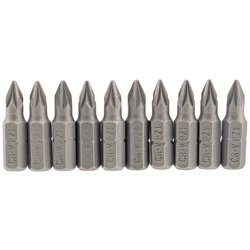 PZ Type Insert Bit, 1/4" Hex, 25mm Long, No.1 (Pack of 10)