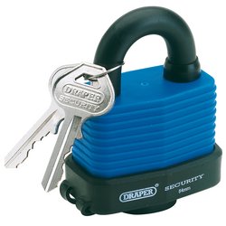 Laminated Steel Padlock and 2 Keys with Hardened Steel Shackle and Bumper, 54mm
