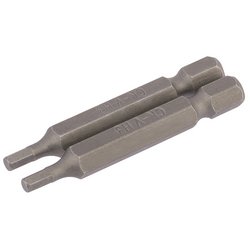 Hexagonal Insert Bit, 3mm, 1/4" Hex, 50mm Long (Pack of 2)