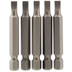 Plain Slot Insert Bit, 4.5mm, 1/4" Hex, 50mm Long (Pack of 5)