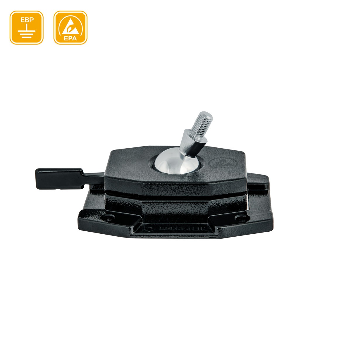 ESD ball joint holder K�40 M12x20mm screwing on black dissipative
