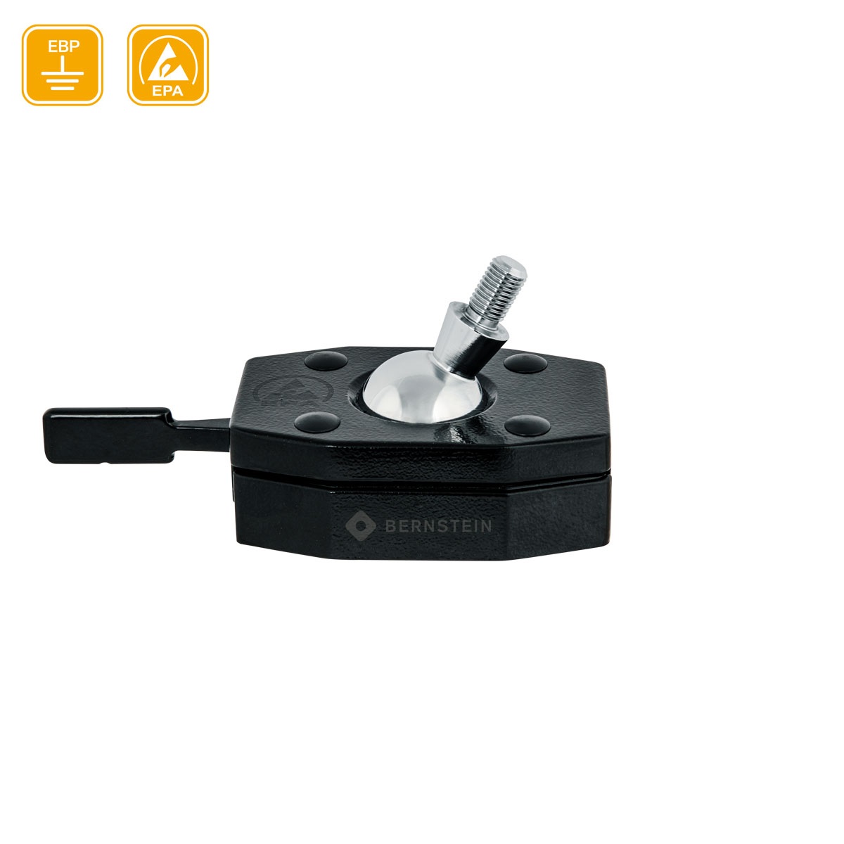 ESD ball joint holder K�40 M12x20mm screwing on black dissipative