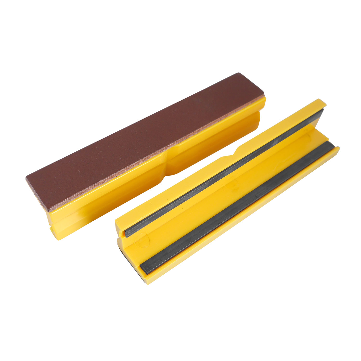 Protective jaws leather/plastic 150mm yellow 1 pair consisting of two jaws