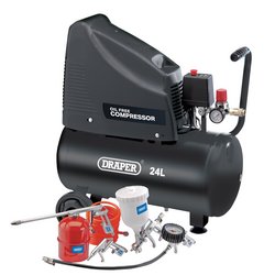 24L Oil-Free Compressor, 1.1kW/1.5hp and Air Tool Kit