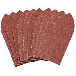 Hook and Loop Aluminium Oxide Sanding Sheets, 32 x 92mm, 120 Grit (Pack of 10)