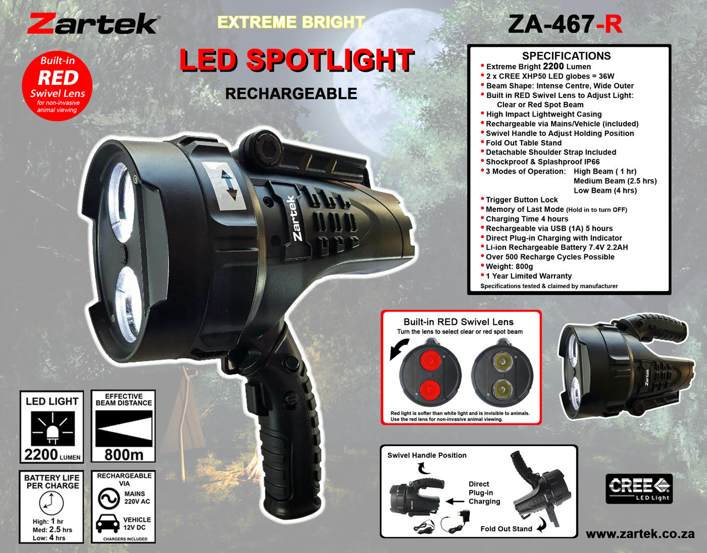 Rechargeable LED Spotlight ZA-467R